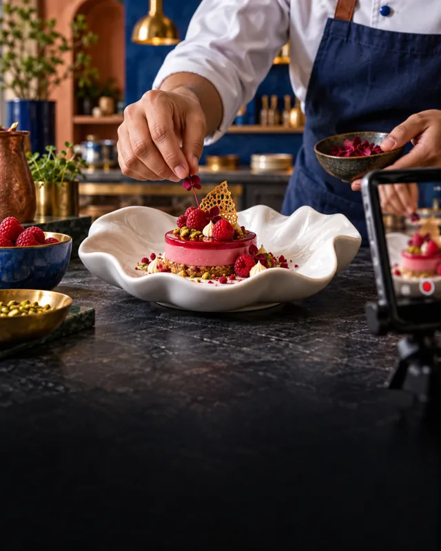 Illustrative food preparation reel creative for Instagram